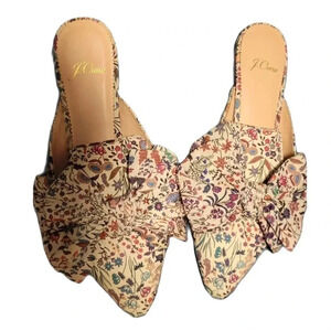 J Crew Floral Mules
